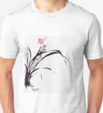 Japanese Orchid Design painted by Lee Henrik Unisex T-Shirt