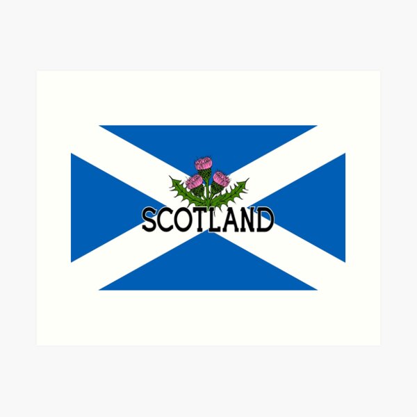 Item preview, Scotland Saltire Flag - Scottish St Andrews Cross and Thistle, Scottish Pride designed and sold by BleuSky.