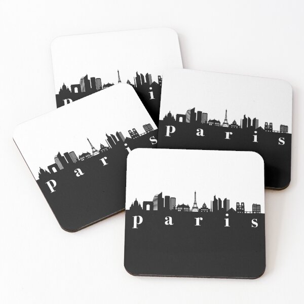 Artikelvorschau, minimalistischer Pariser Skyline-Schwarzweiss-Farbblock entworfen und verkauft von neopop.