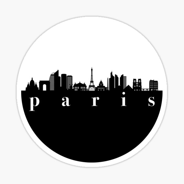 Aperçu de l'œuvre bloc de couleur noir et blanc minimaliste paris skyline créée et vendue par neopop.