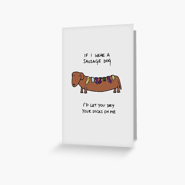 Sausage Dog Socks Greeting Card