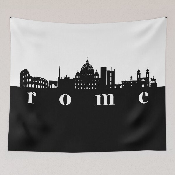 Item preview, minimalist rome skyline black and white color block  designed and sold by neopop.