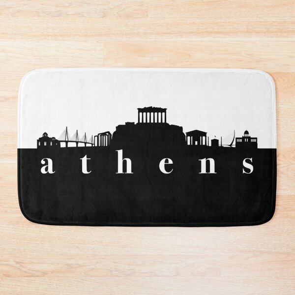 Item preview, minimalist athens skyline black and white color block  designed and sold by neopop.