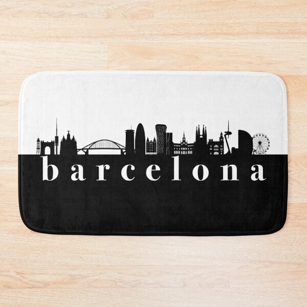 Item preview, minimalist barcelona skyline black and white color block  designed and sold by neopop.