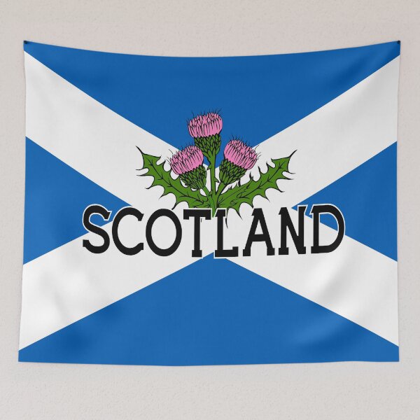 Artikelvorschau, Schottland-Flagge mit Andreaskreuz – Schottisches Andreaskreuz und Distel, schottischer Stolz entworfen und verkauft von BleuSky.
