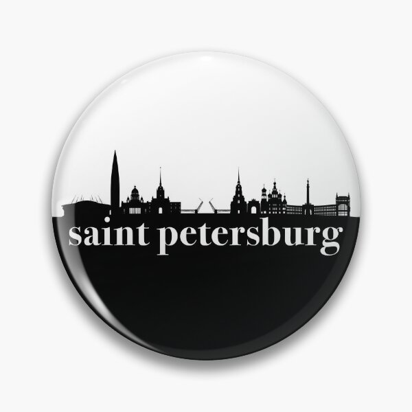 Artikelvorschau, minimalistischer Heiliger Petersburg Skyline Schwarzweiss-Farbblock entworfen und verkauft von neopop.