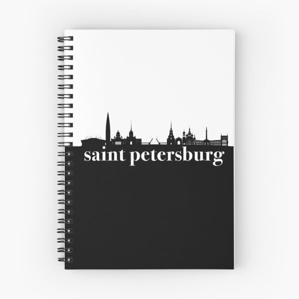 Item preview, minimalist saint petersburg skyline black and white color block  designed and sold by neopop.