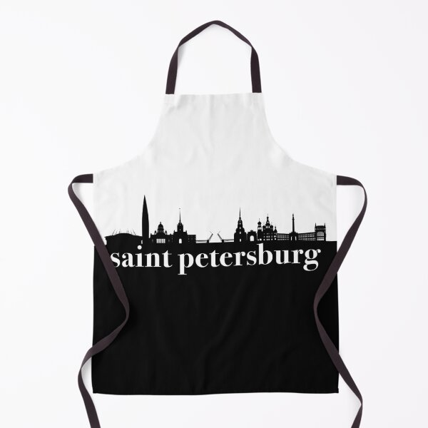 Item preview, minimalist saint petersburg skyline black and white color block  designed and sold by neopop.