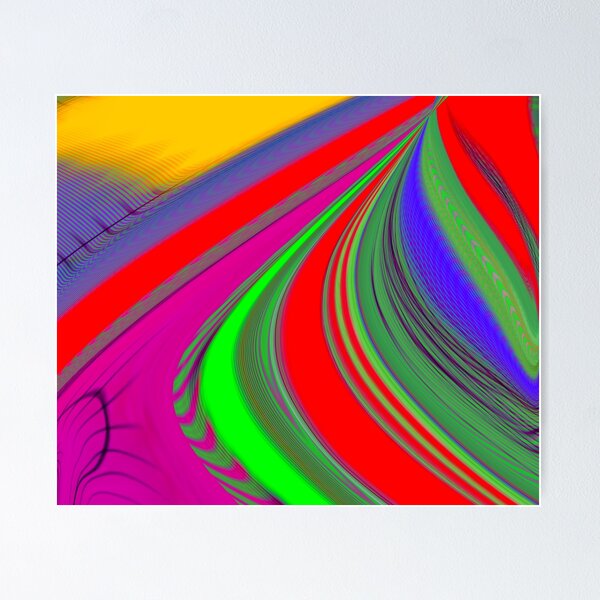 Item preview, Fluid Flowing Abstract Colorful Geometric  Line Pattern / Liquid Psychedelic Art  designed and sold by GuitarZan's.