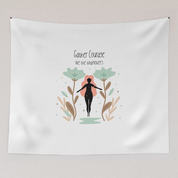 Item preview, Gather Courage like wildflowers designed and sold by Botanic-Witch.