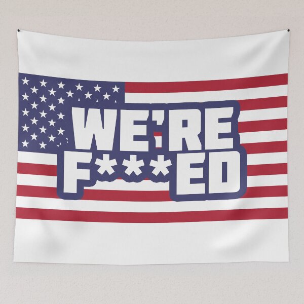 Item preview, We’re Fed Up United States- Face Mask Election Day Polls Results Joe Biden Donald Trump 2020 USA America President Kamala Harris Mike Pence Coronavirus Covid 19 Prediction News Politics Twitter Votes designed and sold by qualityprinting.