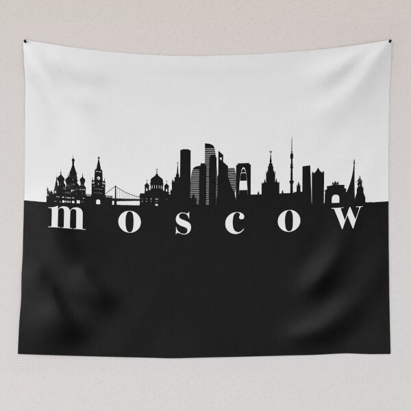 Item preview, minimalist moscow skyline black and white color block  designed and sold by neopop.