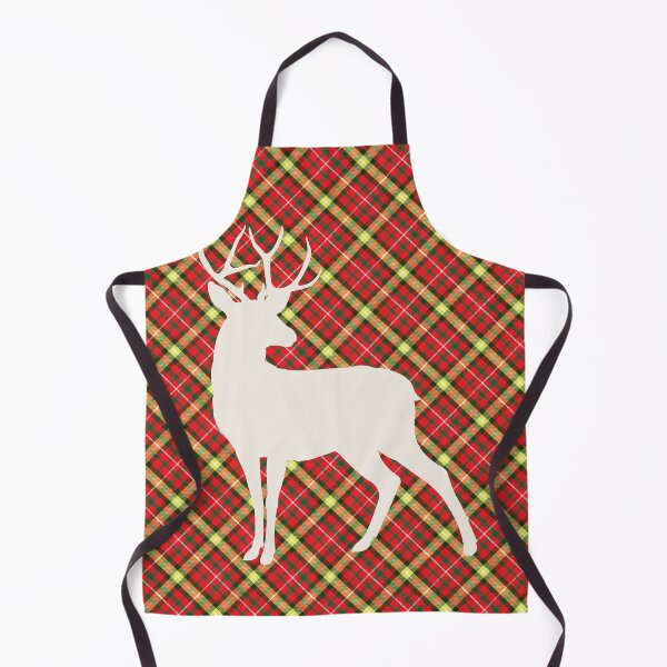 Item preview, Red Fantasy Tartan with White Stag Holiday Season designed and sold by ElJimmo.