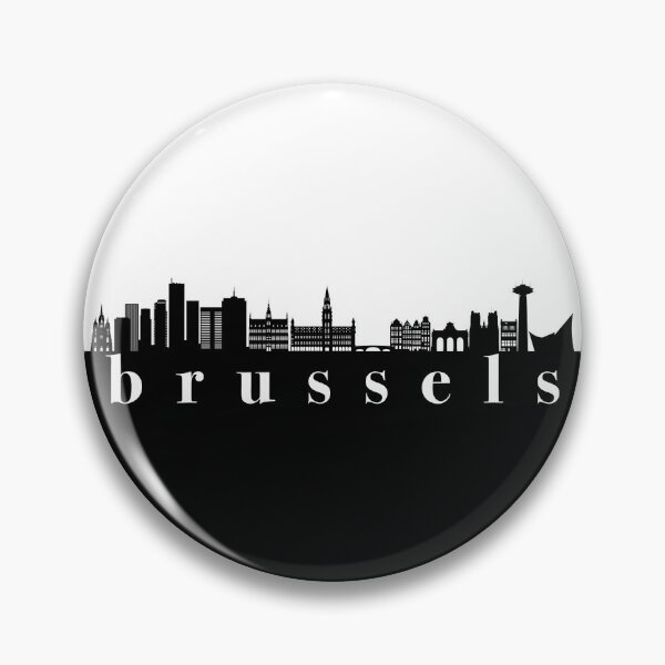 Item preview, minimalist brussels skyline black and white color block  designed and sold by neopop.