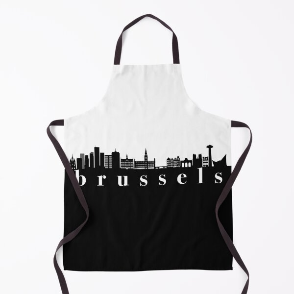 Item preview, minimalist brussels skyline black and white color block  designed and sold by neopop.