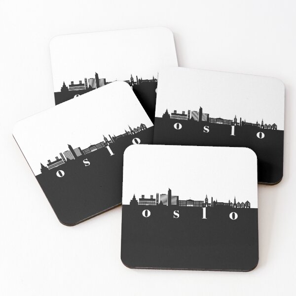 Item preview, minimalist oslo skyline black and white color block  designed and sold by neopop.