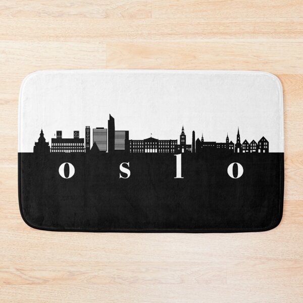 Item preview, minimalist oslo skyline black and white color block  designed and sold by neopop.