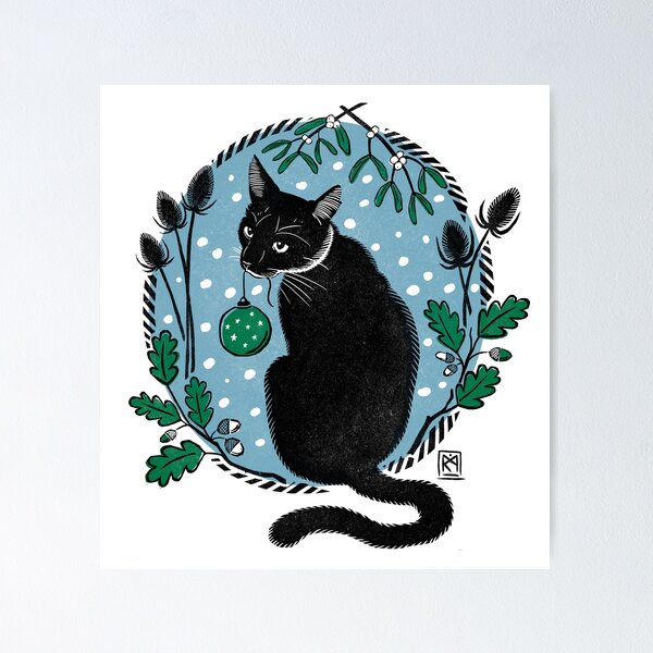 Artikelvorschau, Schwarze Katze Weihnachten entworfen und verkauft von QueenHare.