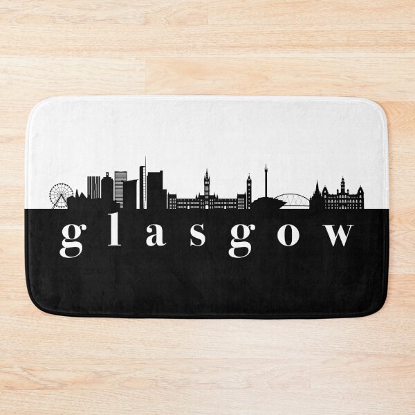 Item preview, minimalist glasgow skyline black and white color block  designed and sold by neopop.
