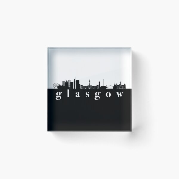 Item preview, minimalist glasgow skyline black and white color block  designed and sold by neopop.