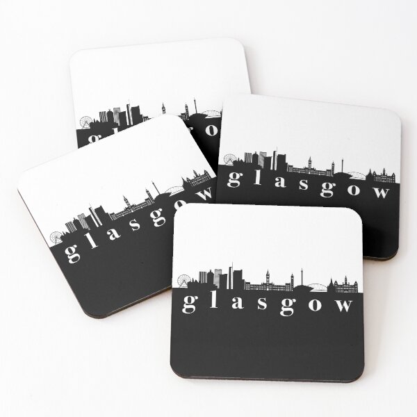 Item preview, minimalist glasgow skyline black and white color block  designed and sold by neopop.