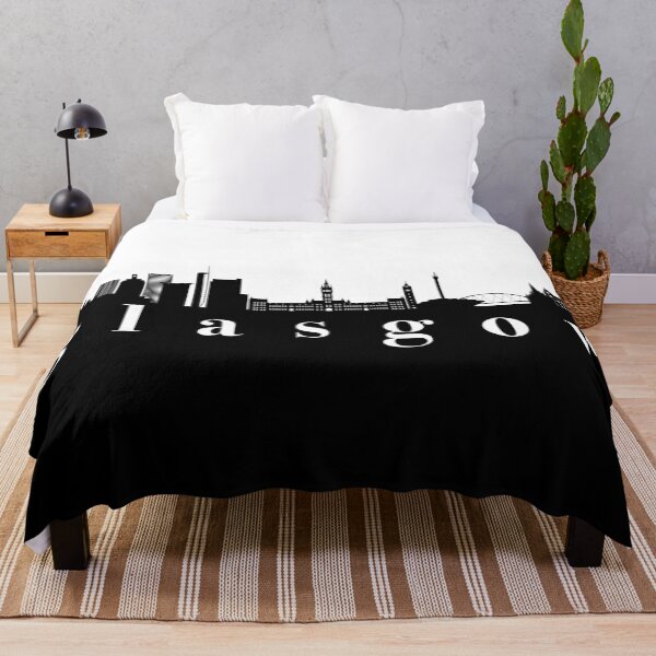 Item preview, minimalist glasgow skyline black and white color block designed and sold by neopop.