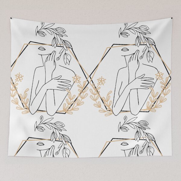 Item preview, Women Leave Nude Nymph Line Art  designed and sold by HerMindSpeaks.