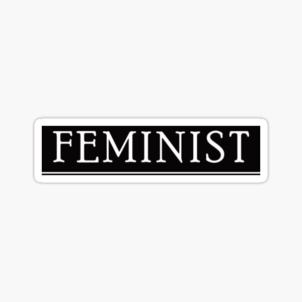 Item preview, Feminist in Pretty Text Font Typography in White Color designed and sold by Moda-Moxie.