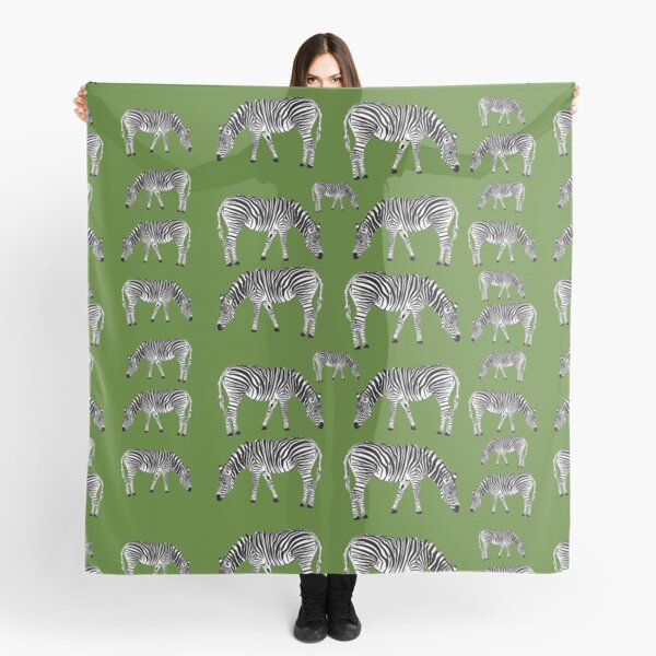 Aperçu de l'œuvre Motif animal zèbre noir et blanc sur fond vert créée et vendue par Abbara.