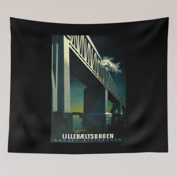 Aperçu de l'œuvre retro Lillebaeltsbrogen créée et vendue par CorasPosters.