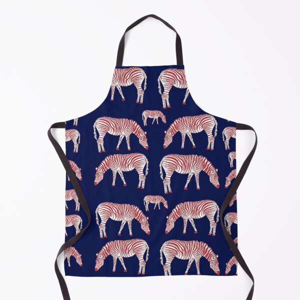 Item preview, Red and white zebra animal on navy background designed and sold by Abbara.