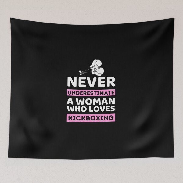 Item preview, Never Underestimate A Woman Who Loves Kickboxing designed and sold by bifkee19.