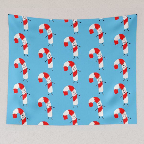 Item preview, Christmas Candy Cane - Blue Background designed and sold by Helen McCartney Designs.