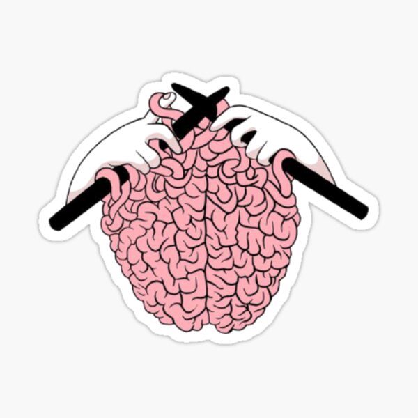Knitting a Brain Sticker