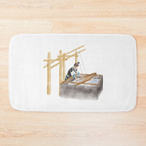 Item preview, Watercolor Illustration of a Chinese Miao girl making paper in ancient way | 丹寨造纸 designed and sold by iswenyi.