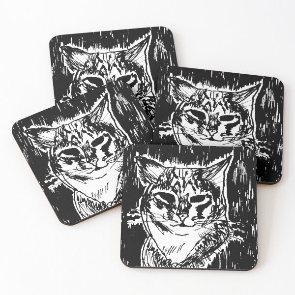 Item preview, angry cat ink illustration  designed and sold by DaryaGeft.