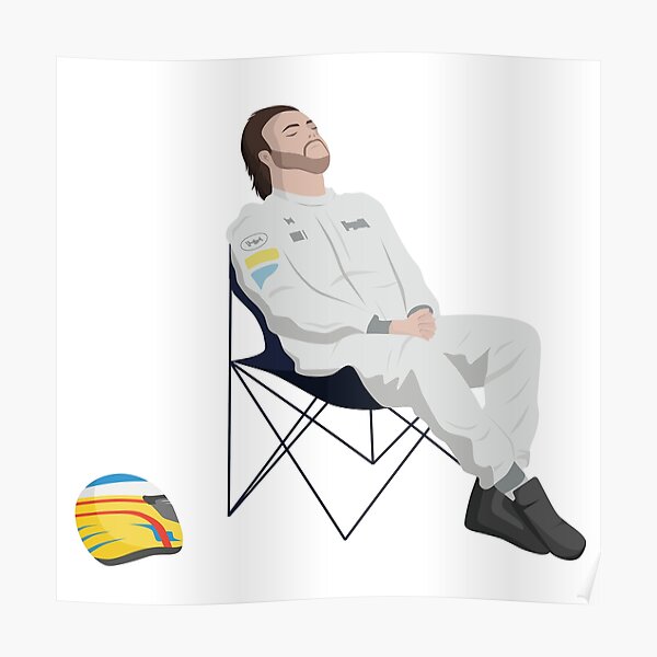 Fernando Alonso Liegestuhl F1 Poster