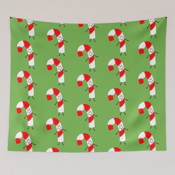 Item preview, Christmas Candy Cane - Green Background designed and sold by Helen McCartney Designs.