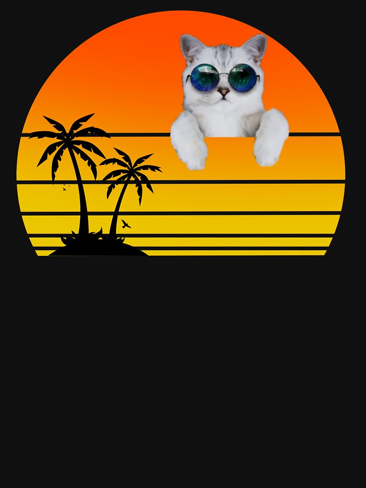 A cat with sunglasses at sunset by ds-4