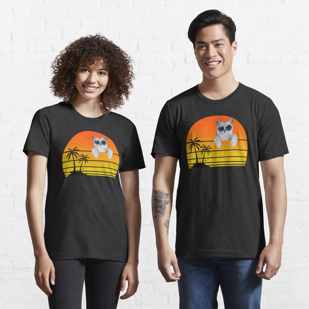 A cat with sunglasses at sunset Essential T-Shirt