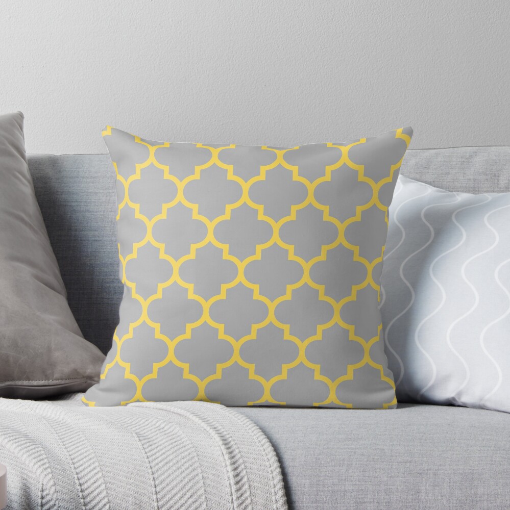 Yellow and gray throw 2024 pillows