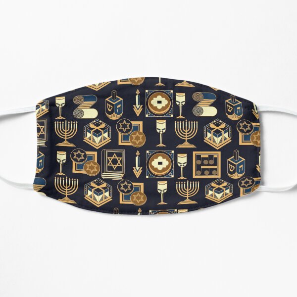 Happy Hanukkah pattern Flat Mask