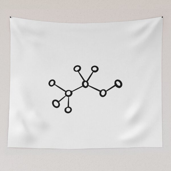 Item preview, Alcohol Molecule print, Ethanol, Minimalist Black White, bartender, brewmaster, drinks, beer, cocktails designed and sold by Prints Actually.