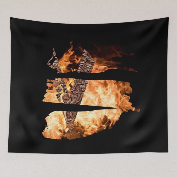 Item preview, V for Viking in Fire, Slashed Design designed and sold by Orkneyology.