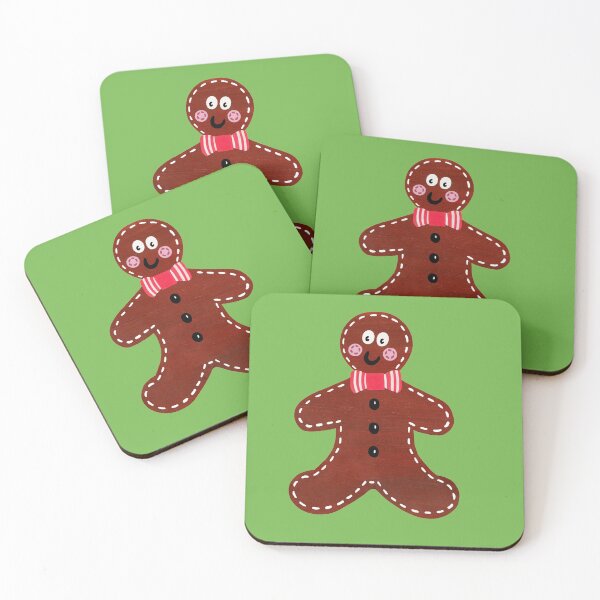 Artikelvorschau, Weihnachtslebkuchenmann - grüner Hintergrund entworfen und verkauft von Helen McCartney Designs.