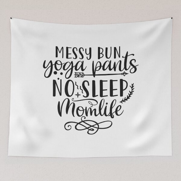 Item preview, messy bun yoga pants no sleep momlife designed and sold by shinoshop.