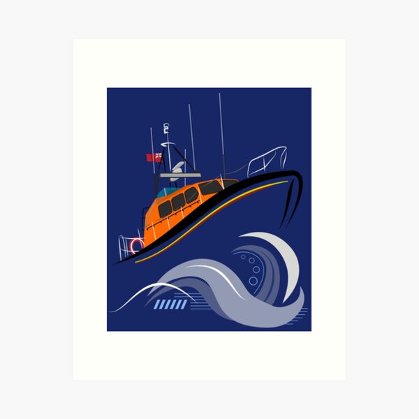 Aperçu de l'œuvre Canot de sauvetage de la RNLI dans une mer agitée créée et vendue par Ben Nolan.