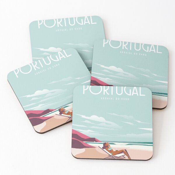 Item preview, Portugal beach travel poster designed and sold by Arctic frame studio.