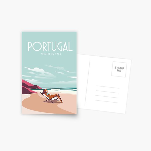 Item preview, Portugal beach travel poster designed and sold by Arctic frame studio.