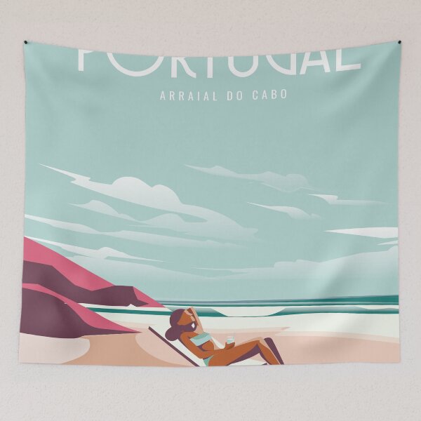 Item preview, Portugal beach travel poster designed and sold by Arctic frame studio.